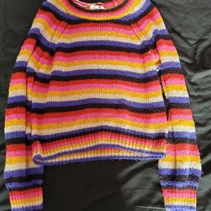 Rainbow multicolored knitted sweater